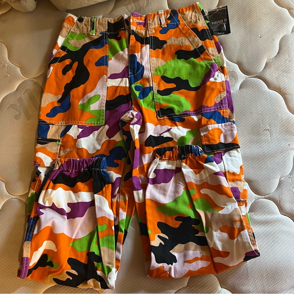Orange camo joggers